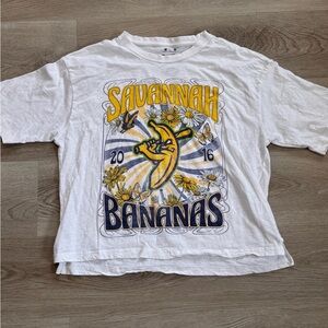 Women’s Banana Ball Savannah Bananas Woodstock Motley Mid Rise Cotton T-Shirt